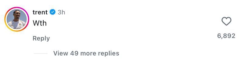 Trent Alexander-Arnold's comment on Dean Huijsen's post